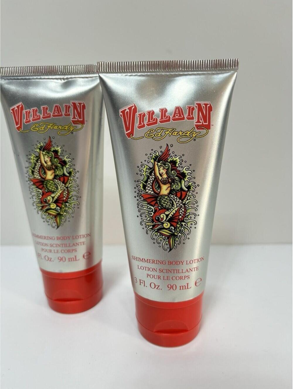 2pc Ed Hardy Villain Shimmering Body Lotions 3 Fl Oz./90ml Discontinued NEW - Picture 4 of 4